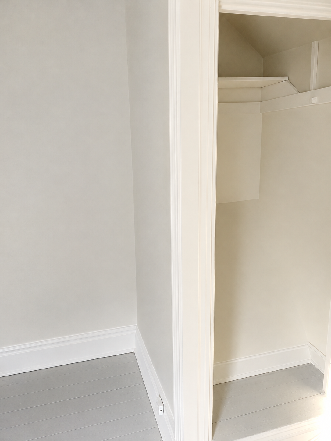 Closet corner after mold remediation